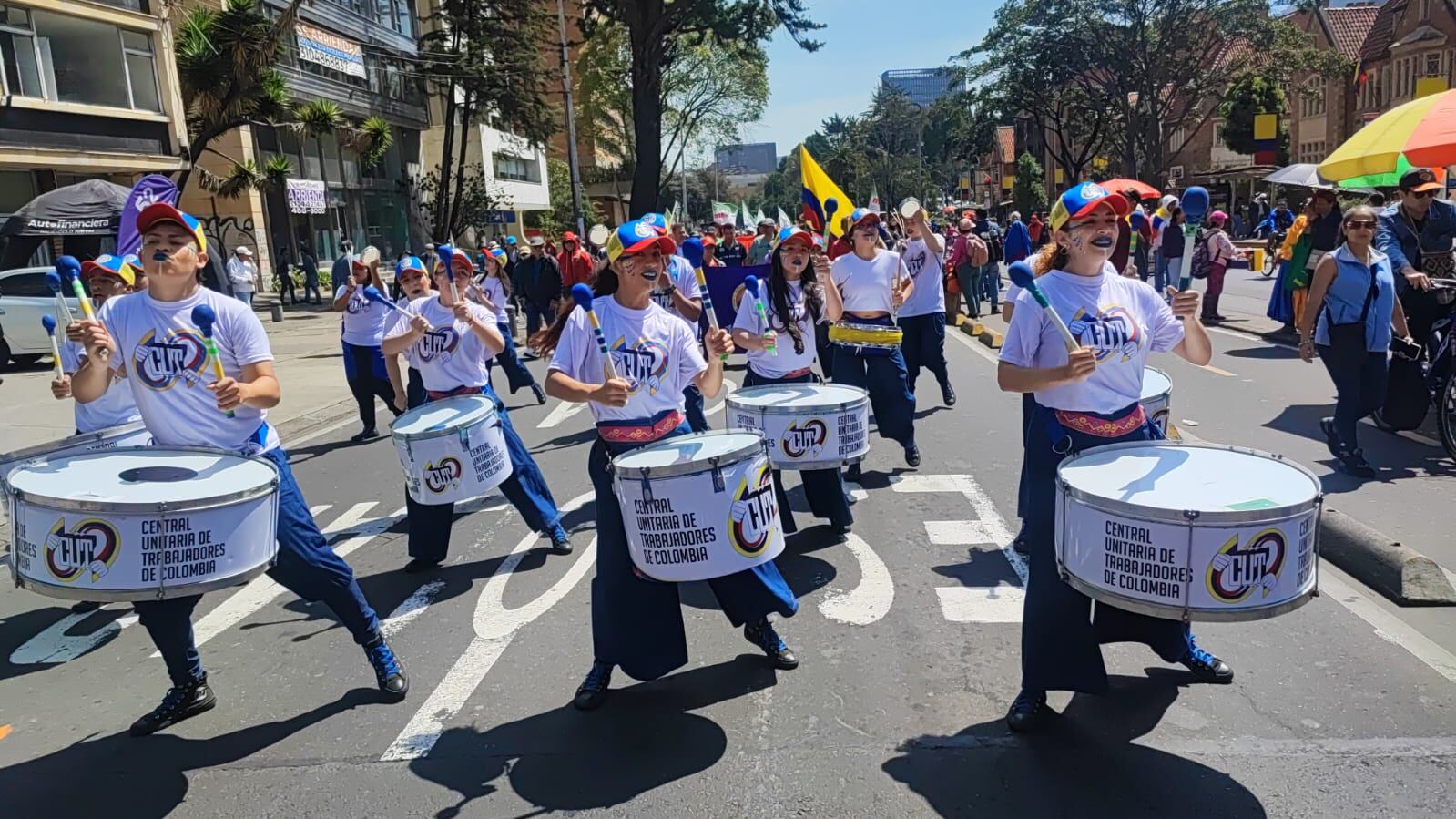 Imagen de la manifestación de este miércoles en Bogotá.