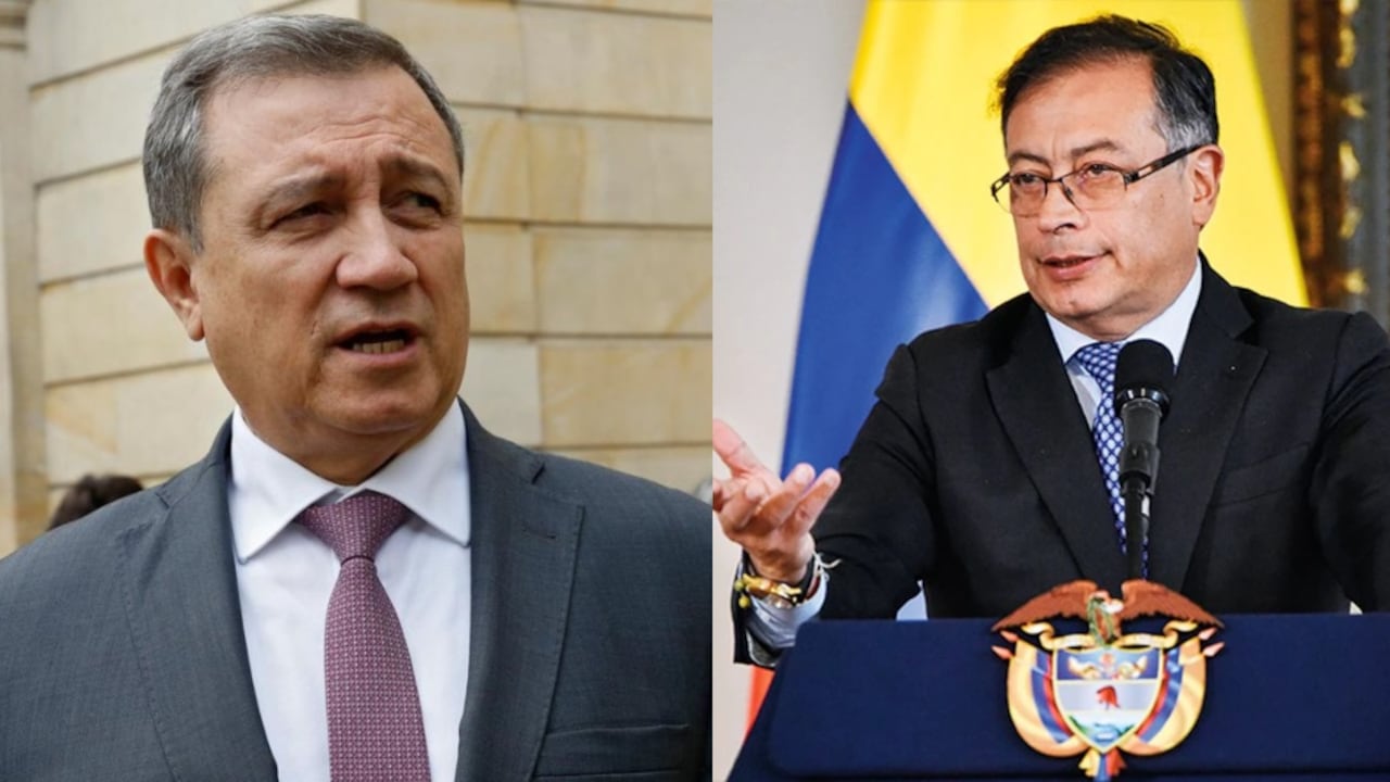 De izquierda a derecha: El senador Ernesto Macías y el presidente Gustavo Petro.