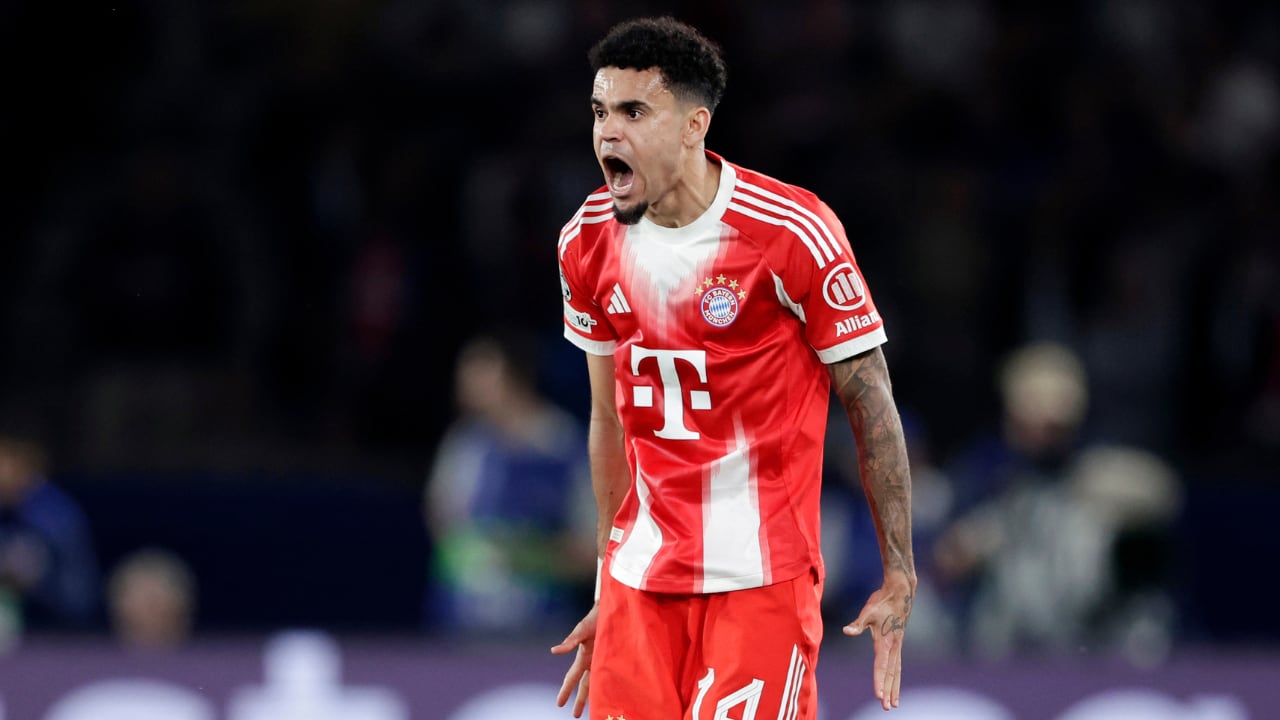Imagen de Luis Díaz, este martes 28 de abril, en la semifinal de Bayern Múnich contra PSG.