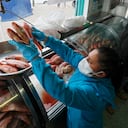 Venta de pescado en Corabastos