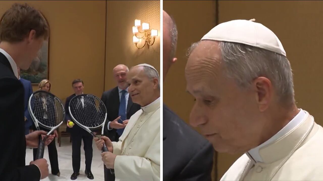 Papa León XIV reunido con Jannik Sinner.