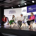 Camila Bradford, periodista de RTVC; Aura Méndez, directora de Asuntos Públicos y Corporativos de Mondelēz WACAM; Manuel Velandia, sociólogo y defensor de derechos LGBTI ; Carolina Henao, Líder de Responsabilidad Social Avon y Danne Aro Belmont, directora ejecutiva de la Fundación GAAT y defensora de derechos humanos.