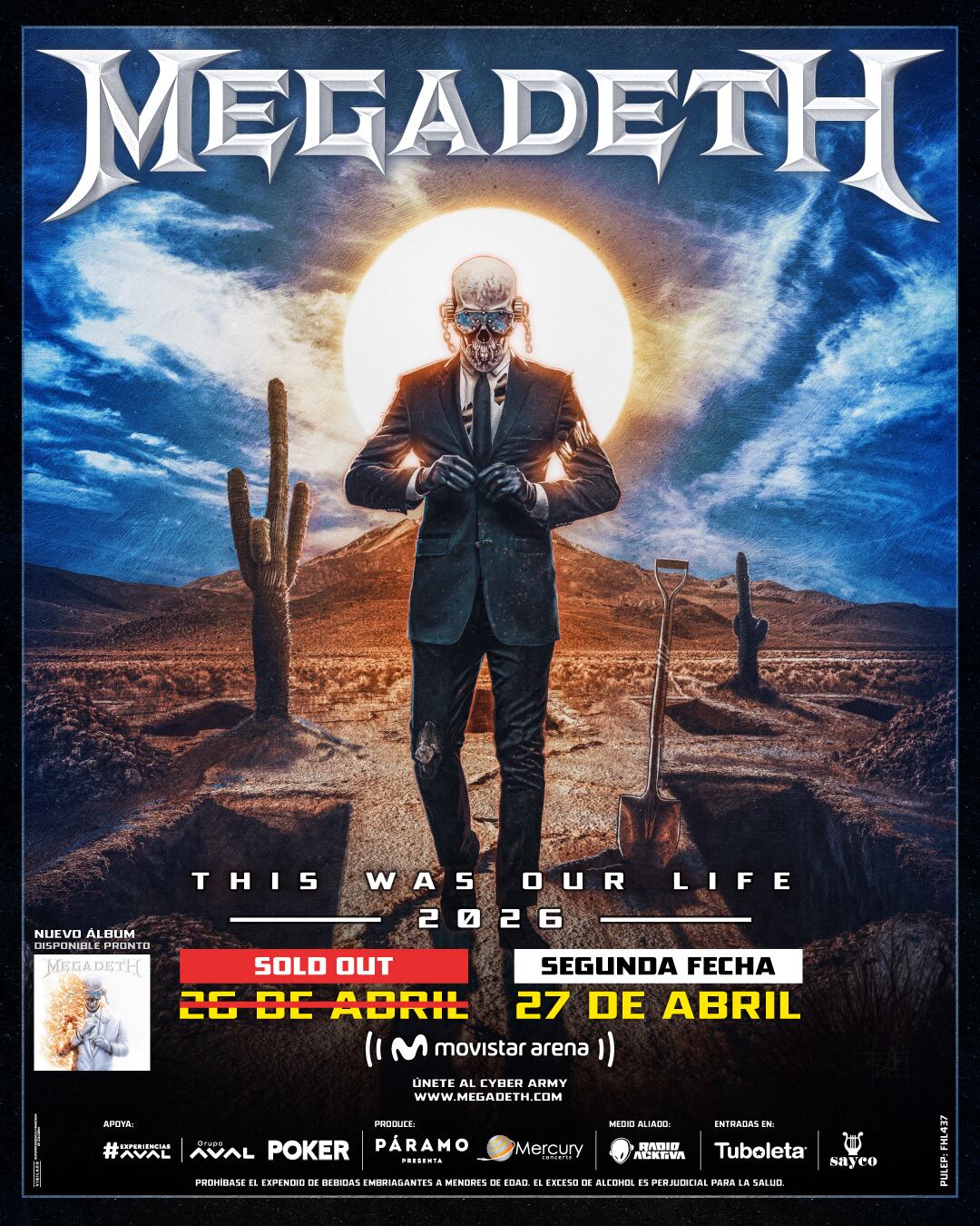 El mariscal Mustaine y Megadeth vienen a despedirse con disco nuevo y un último envión de dos fechas en la ciudad. El 27 de abril aún lo quiere recibir a usted.