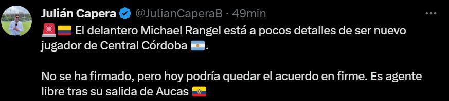Julián Capera sobre Rangel.