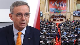 Miguel Gómez Martínez, ministro de Hacienda, y el Congreso de la República.