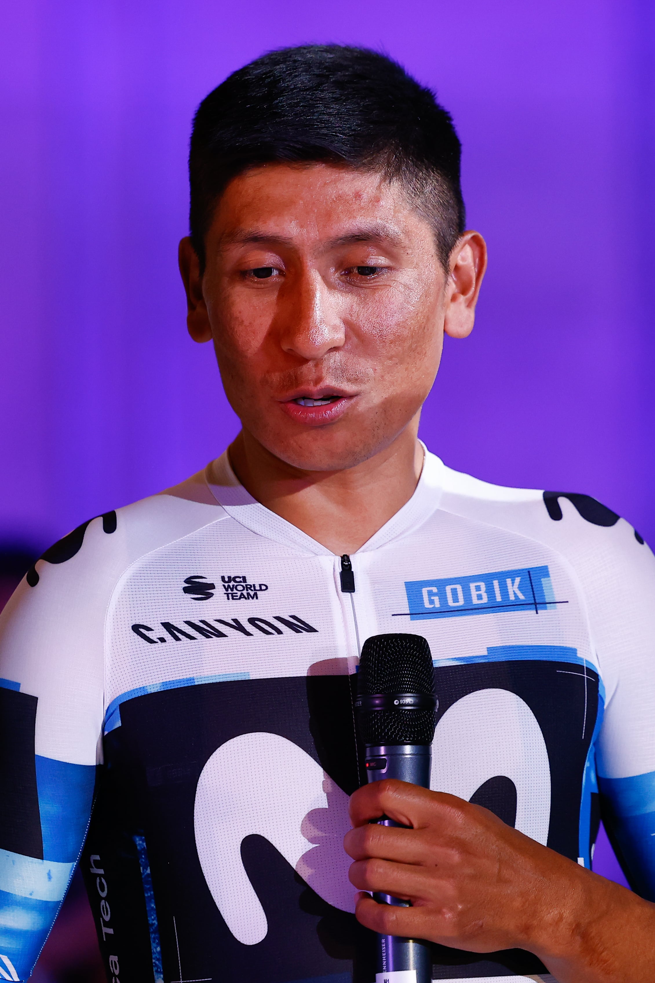 MADRID, SPAIN - DECEMBER 18: Nairo Quintana attends during the presentation of the Movistar Team 2025 at the Edificio Telefonica on December 18, 2024, Madrid, Spain. (Photo By Dennis Agyeman/Europa Press via Getty Images)