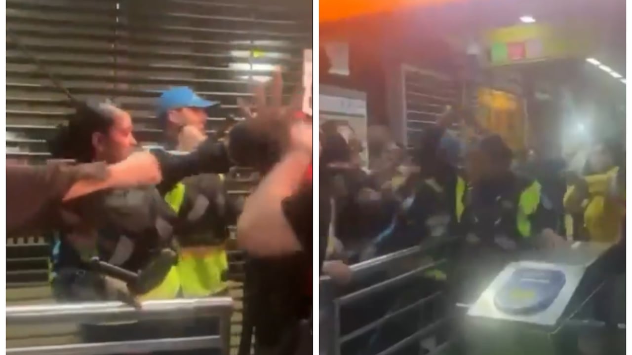 Pelea en TransMilenio.