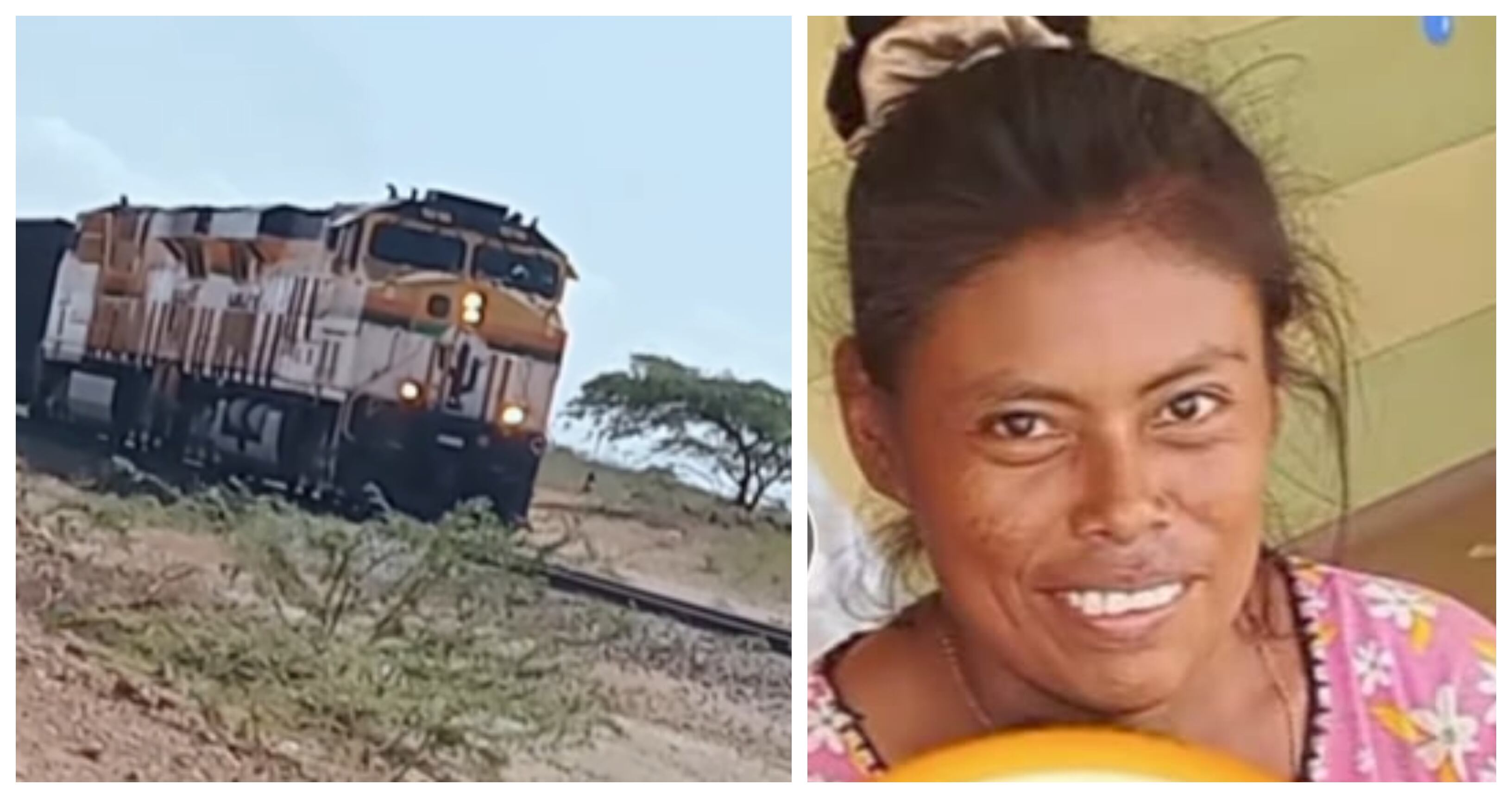 Mujer que murió arrollada por un tren cuando iba a un jagüey a buscar agua en La Guajira.