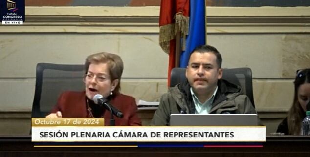 Gloria Inés Ramírez, ministra de Trabajo, durante la aprobación de la reforma laboral en segundo debate.