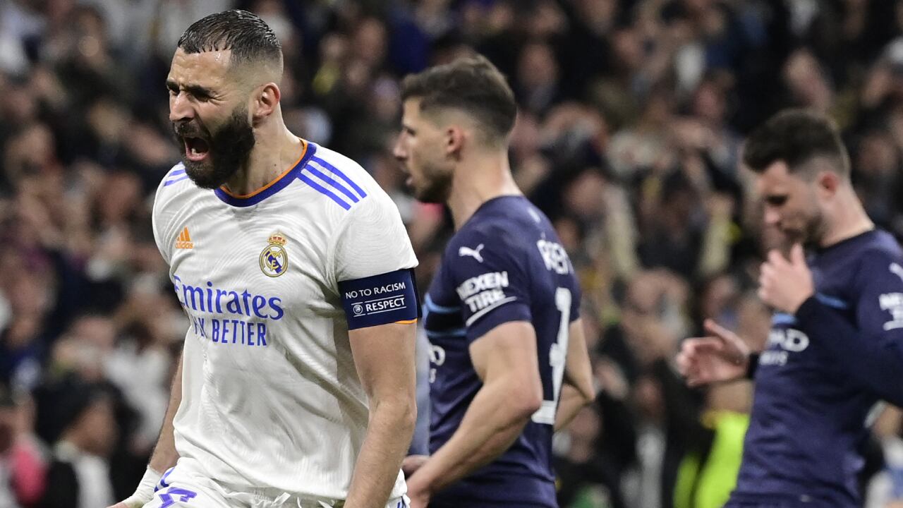 Karim Benzema marcó el último gol de la remontada que instaló al Real Madrid en la gran final