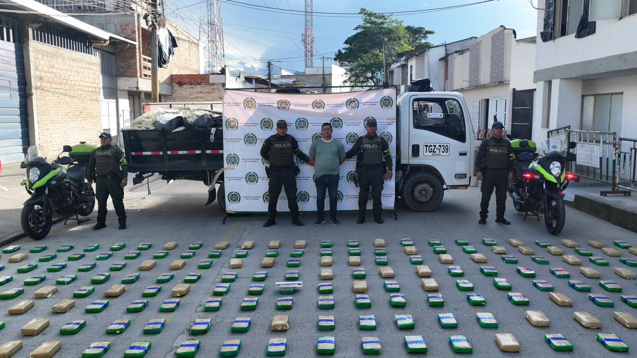 Incautación de marihuana en carreteras de Colombia
