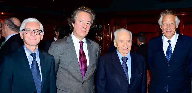 Jean-Marc Laforet, Gonzalo Córdoba, Belisario Betancur y Dominique de Villepin.