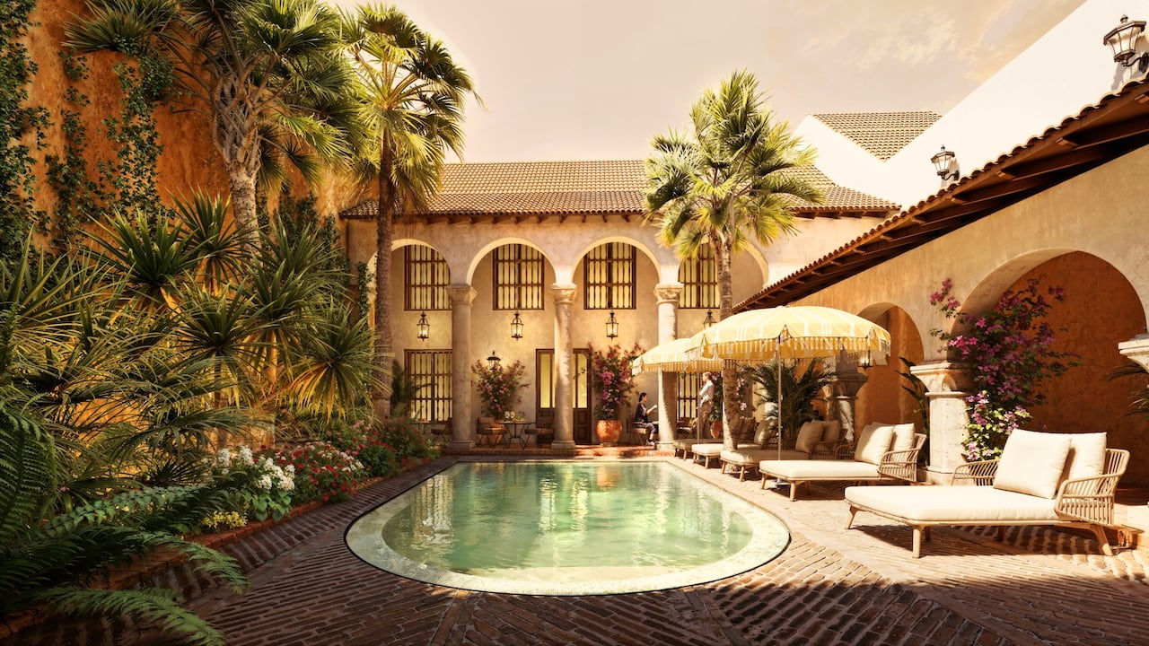 El hotel Aria María contará con una piscina central tipo patio colonial, spa con gimnasio, espacios comerciales selectos y un rooftop.
