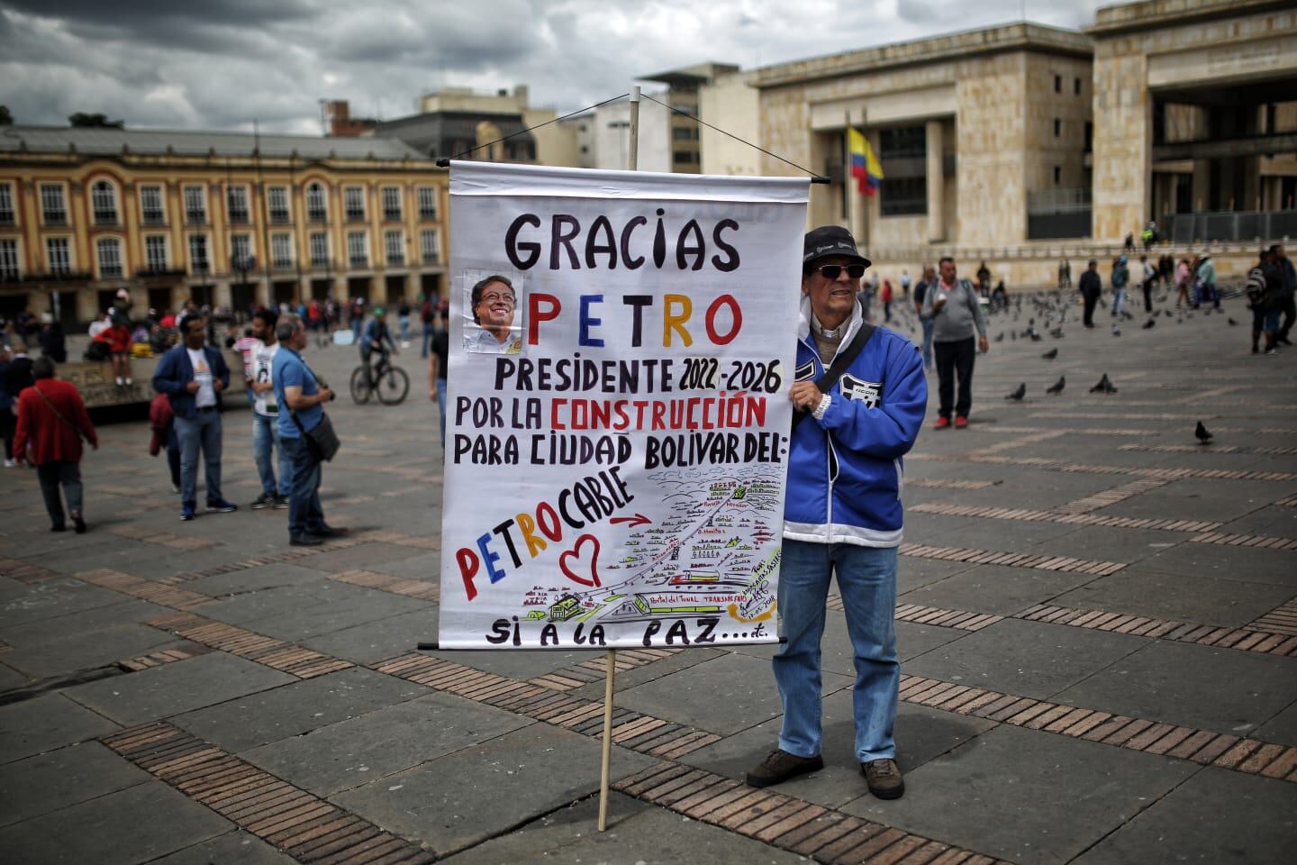 Plaza de Bolívar, marchas convocadas por el Gobierno de Gustavo Petro 14 de febrero