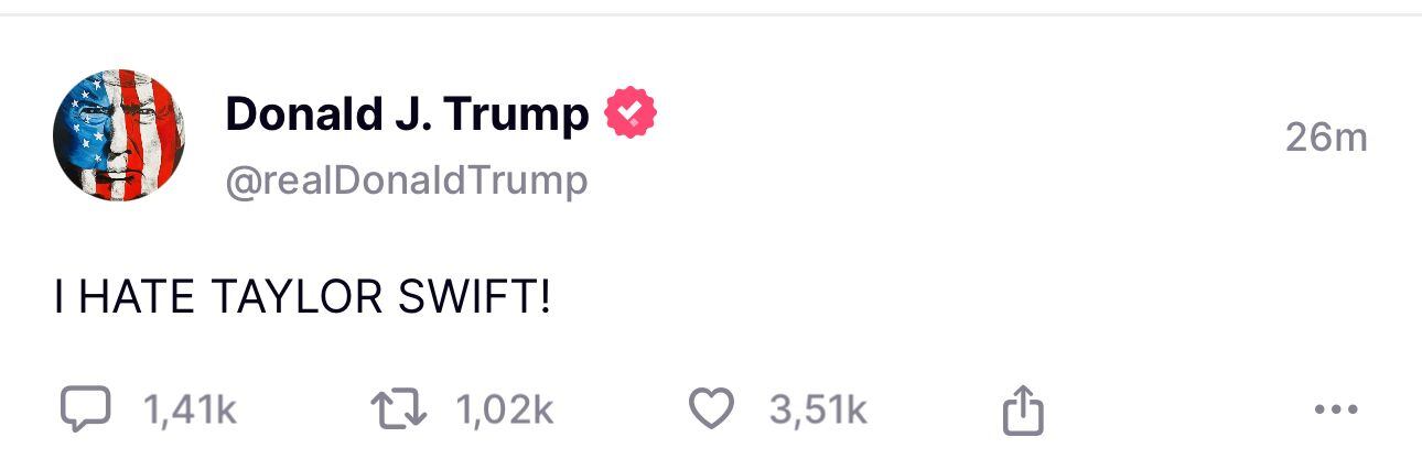 Este es el mensaje emitido por el expresidente Trump desde su cuenta de Truth