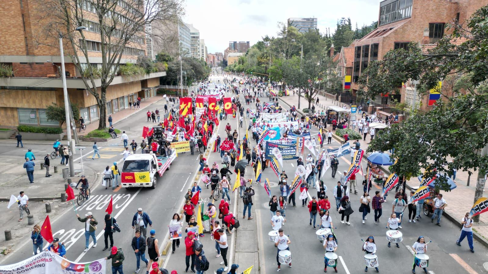 Centrales obreras imágenes con drone