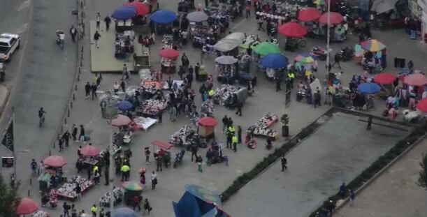 Monitoreo con drones del centro de Bogotá.