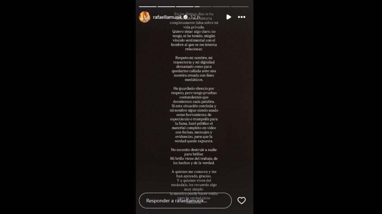 Rafaella Chávez se pronunció por polémica.