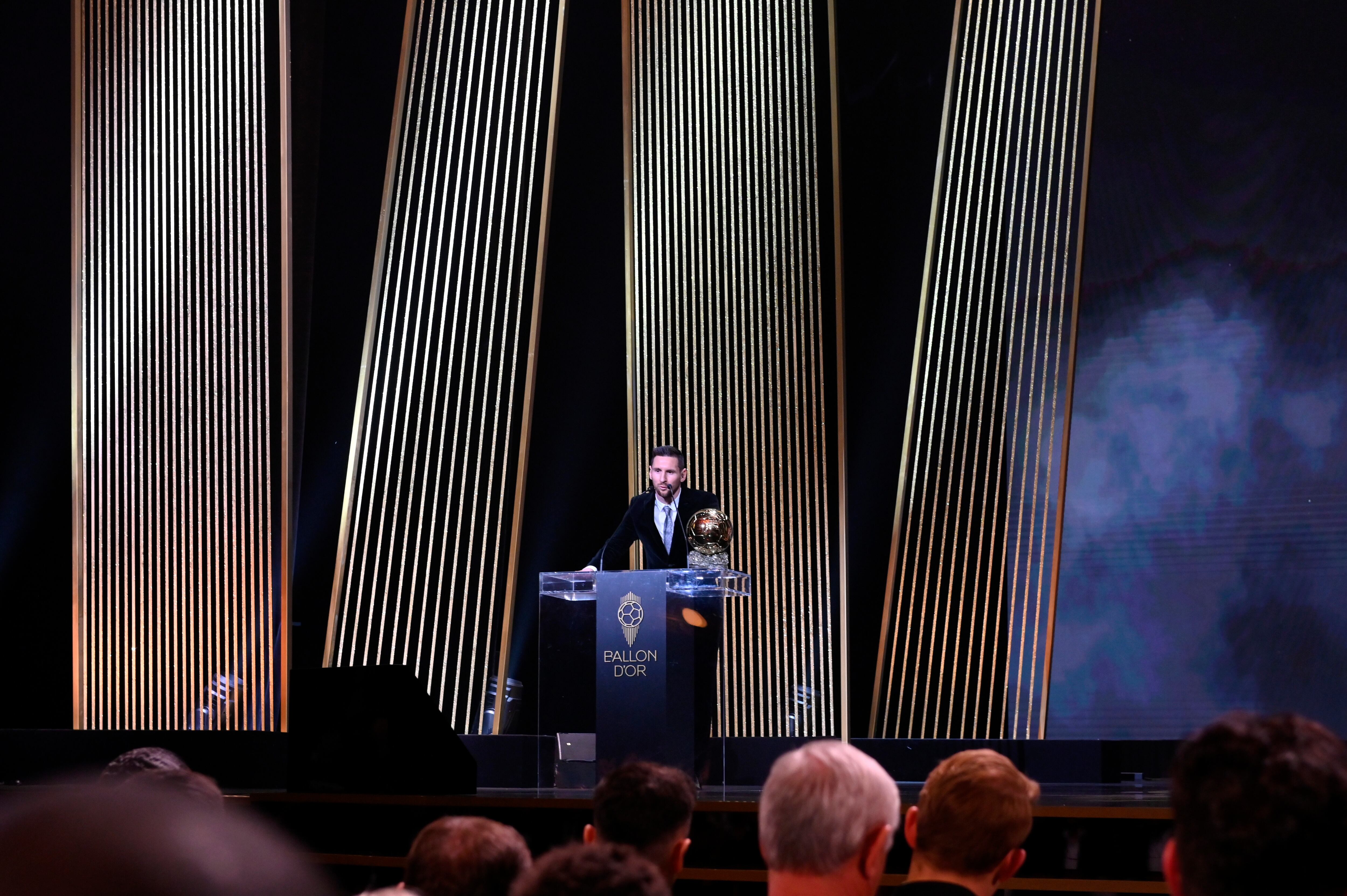 Lionel Messi en la ceremonia por un nuevo Balón de Oro