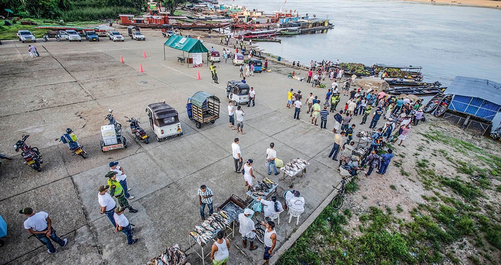 Panorámica de Inírida, la capital del Guainía, situada sobre el río Inírida.