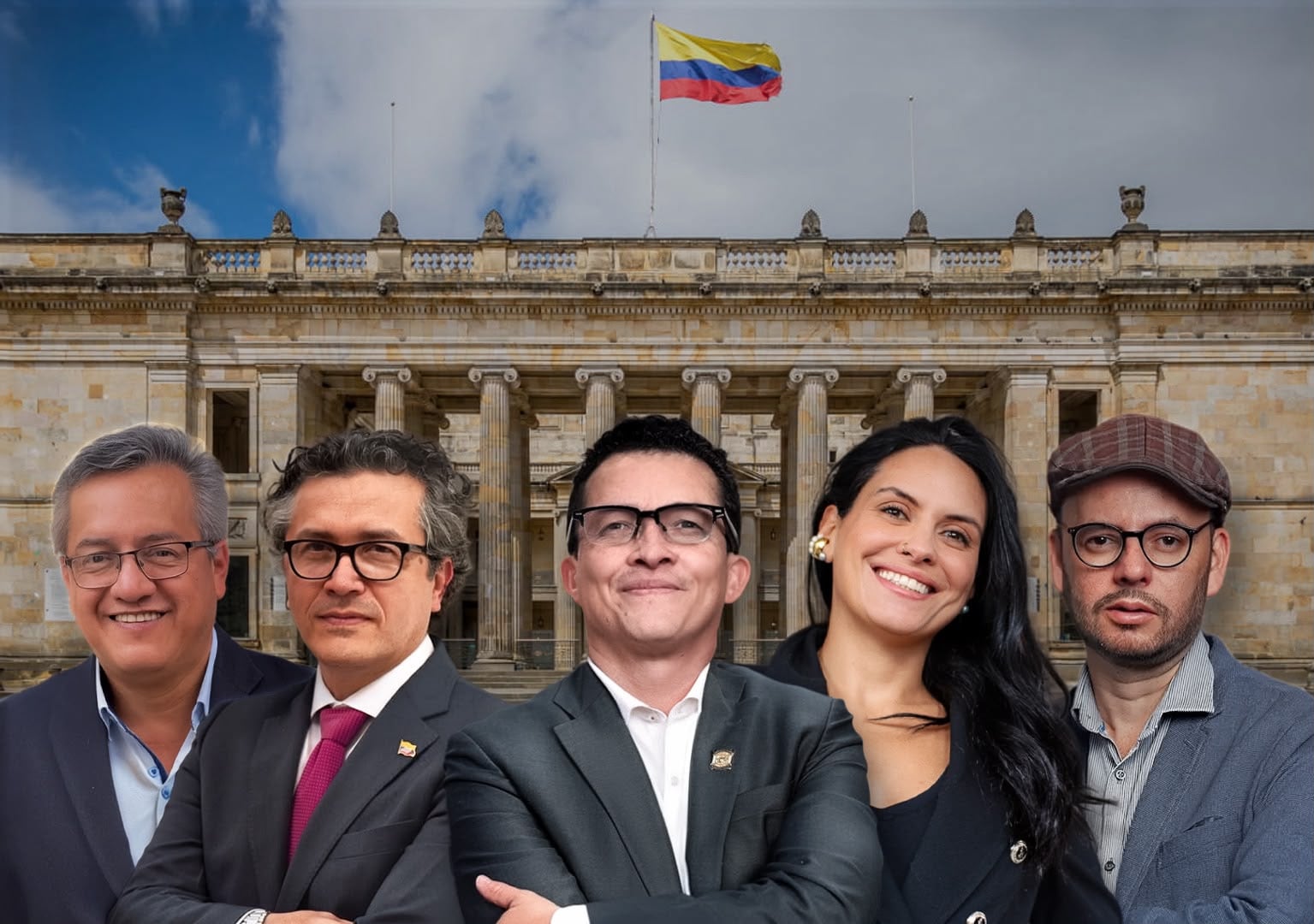 Jorge Bastidas, Heráclito Landinez, Alejandro Toro, María del Mar Pizarro, y Gabriel Becerra.