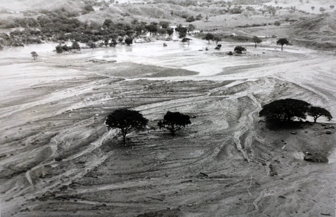 Vista de Armero tras la avalancha de 1985.