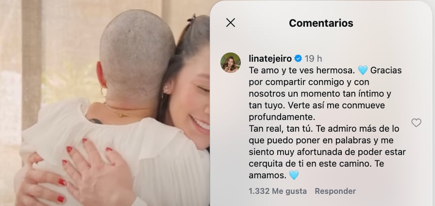 Mánager de Lina Tejeiro mostró que se quitó el cabello por su proceso de quimioterapias, y la actriz reaccionó.