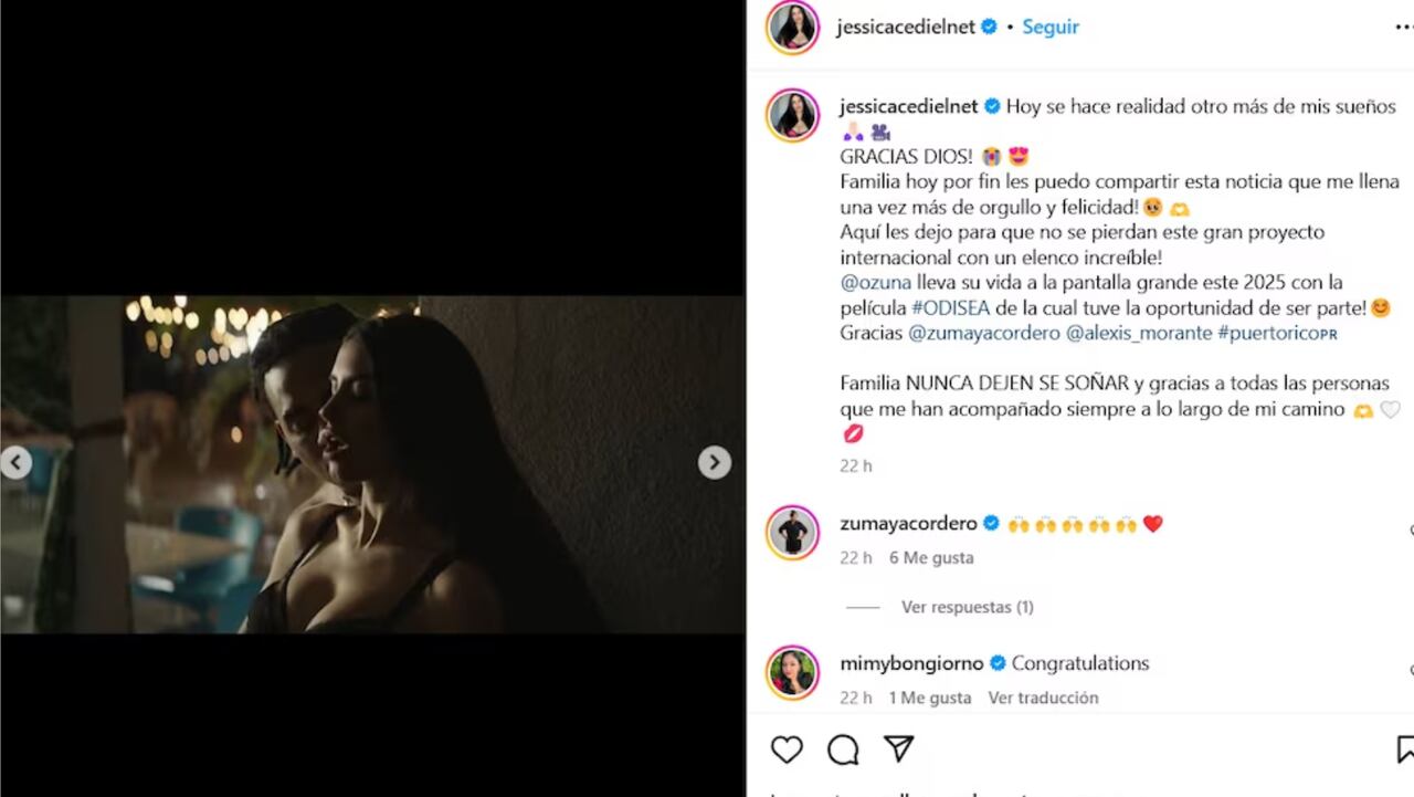 Jessica Cediel hará parte del elenco de la película de Ozuna