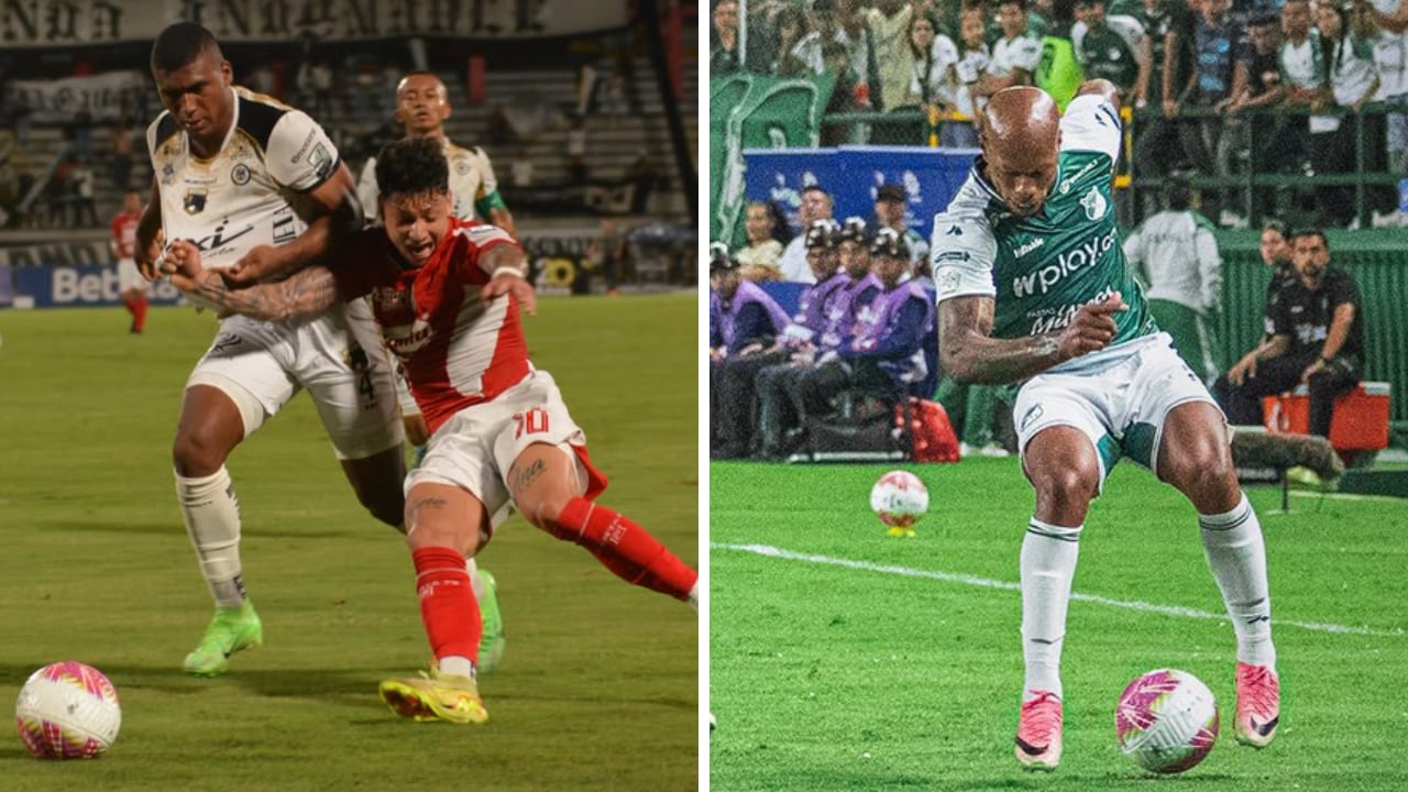 Santa Fe cayó ante Llaneros (izq.) y Deportivo Cali sumó un punto en casa ante Junior (der.).