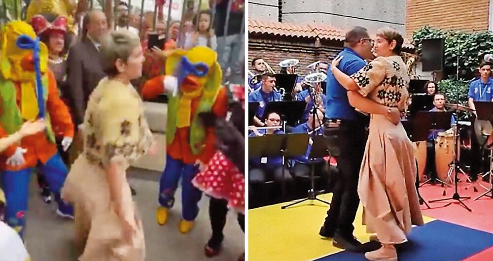 Para Verónica Alcocer, la visita a la familia real fue una oportunidad más para mostrar su simpatía: bailó mapalé.