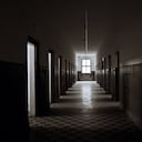The corridor of an old abandoned prison