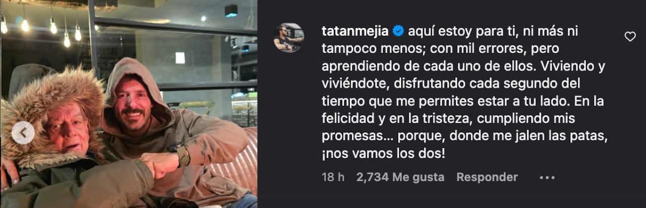 Tatán Mejía respondió el amoroso mensaje que Maleja Restrepo le dedicó por su cumpleaños.