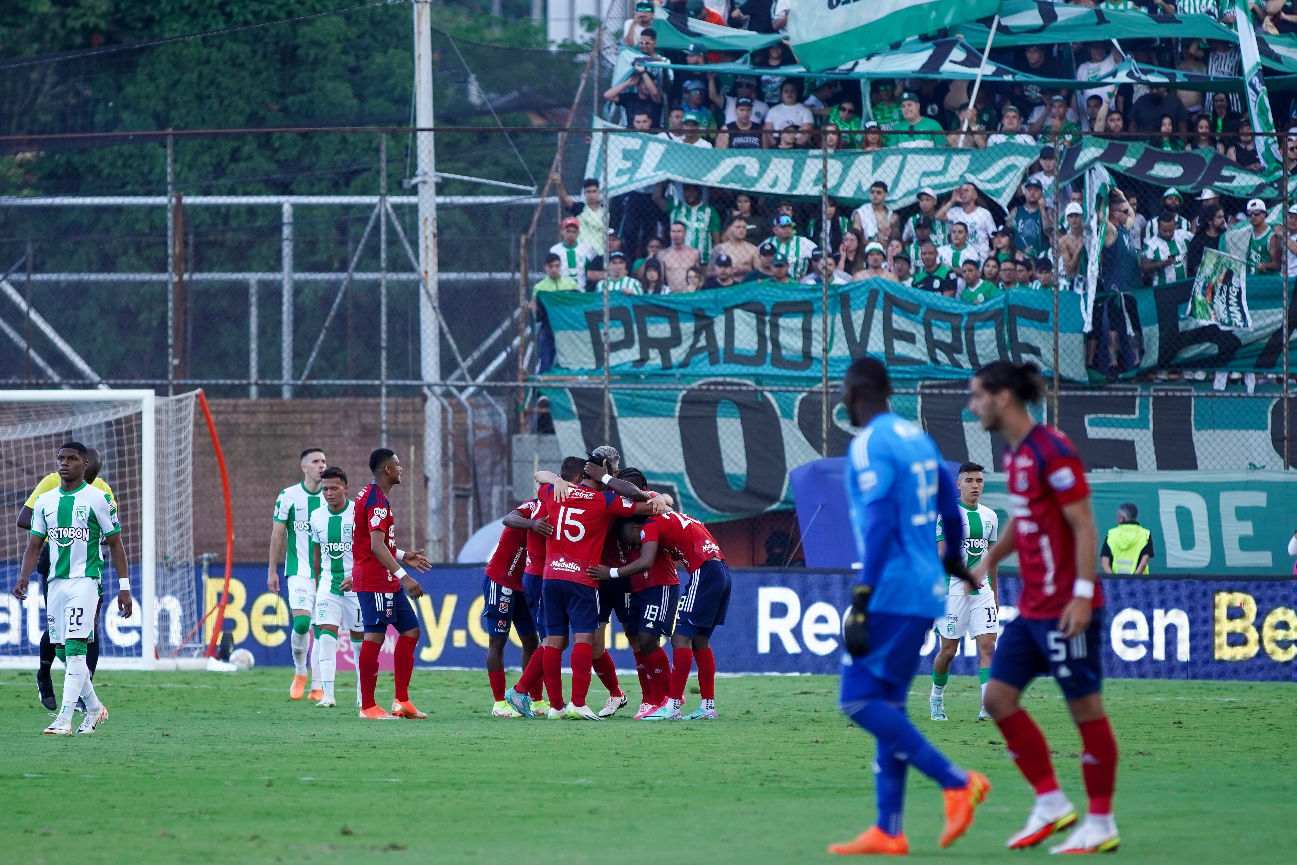 Imagen del partido entre Atlético Nacional e Independiente Medellín por la quinta fecha de los cuadrangulares semifinales del segundo semestre de la Liga colombiana 2023.