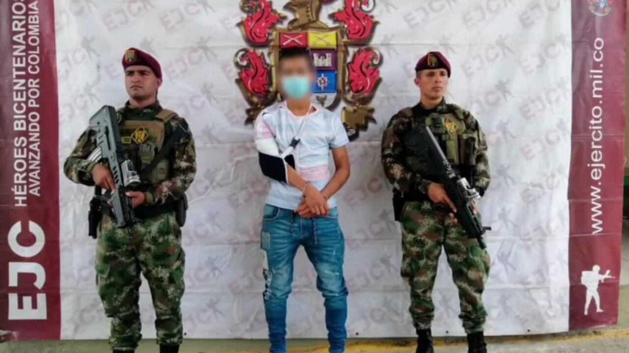 Este sujeto fue detenido en un hospital del Meta tras estar herido por haber manipulado un explosivo.