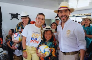 Ablardo De La Espriella y la primera dama en el Quindío.