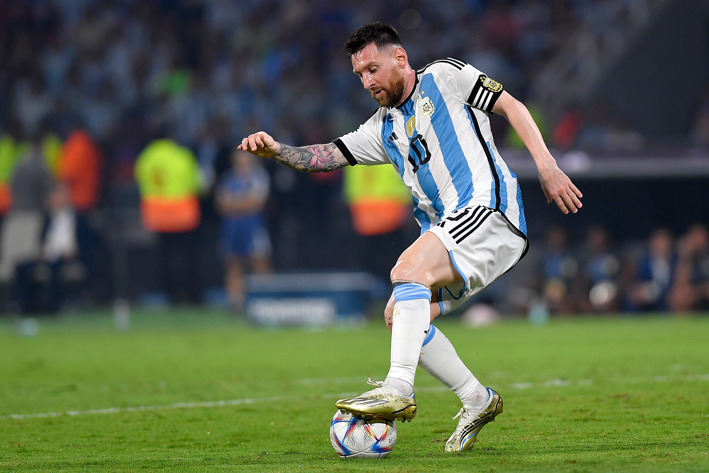 Leo Messi en el duelo con Curazao.