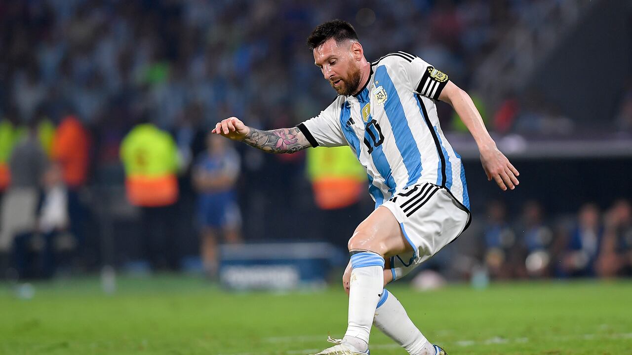 Leo Messi en el duelo con Curazao.