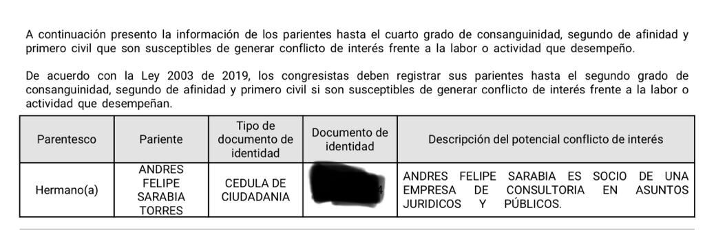 ¿Laura Sarabia tendría un eventual conflicto de intereses? Esto declaró.