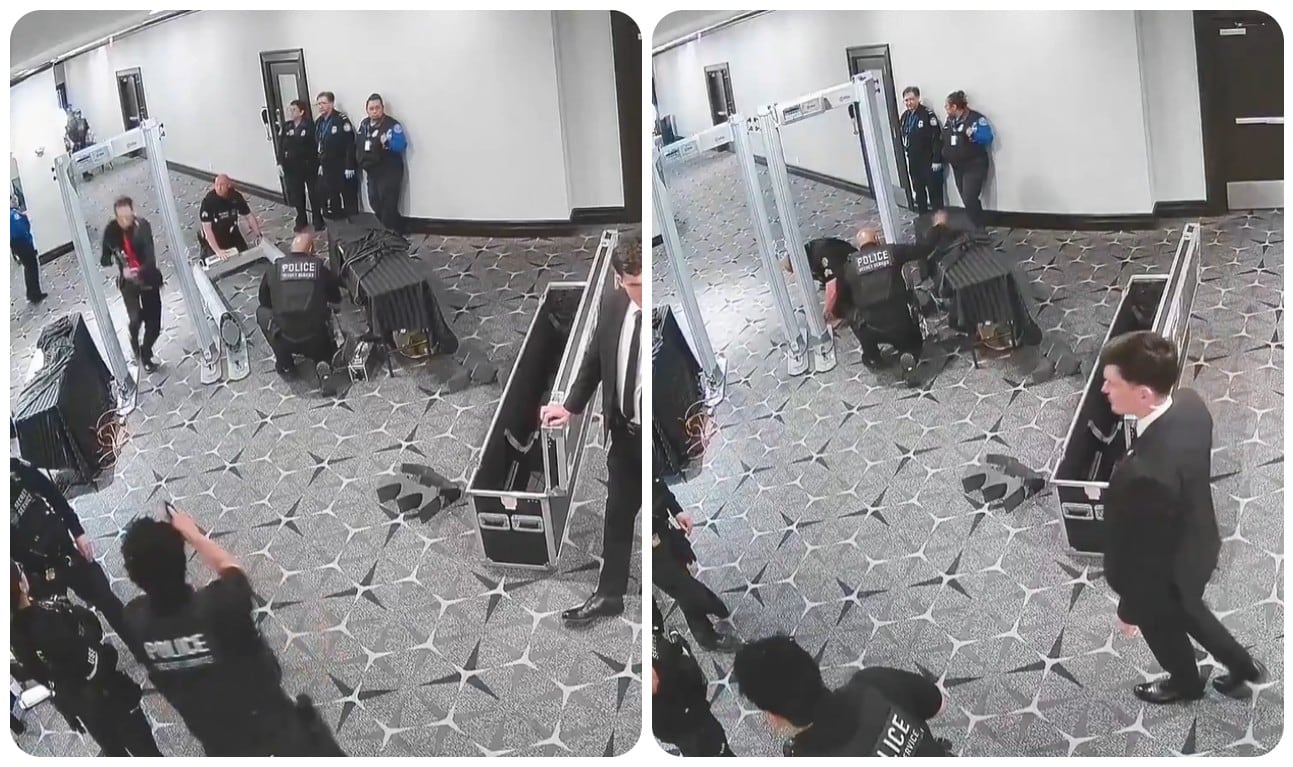 Momento en el que el hombre armado ingresa al lugar