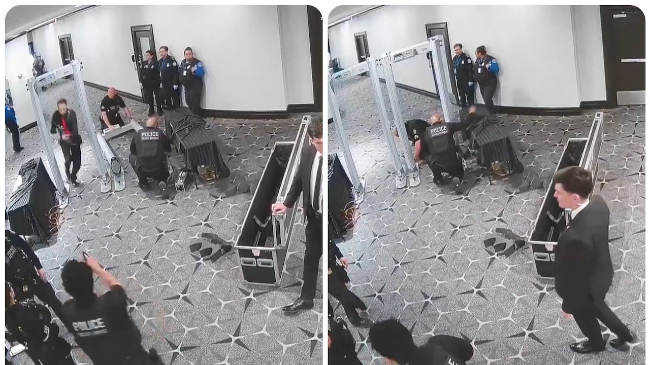 Momento en el que el hombre armado ingresa al lugar