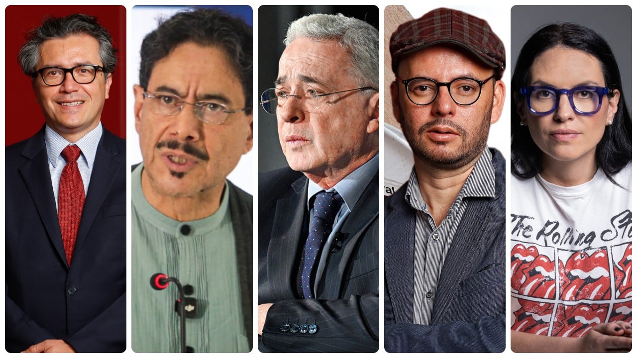 Heráclito Landinez, Iván Cepeda, Álvaro Uribe, Gabriel Becerra y María del Mar Pizarro.