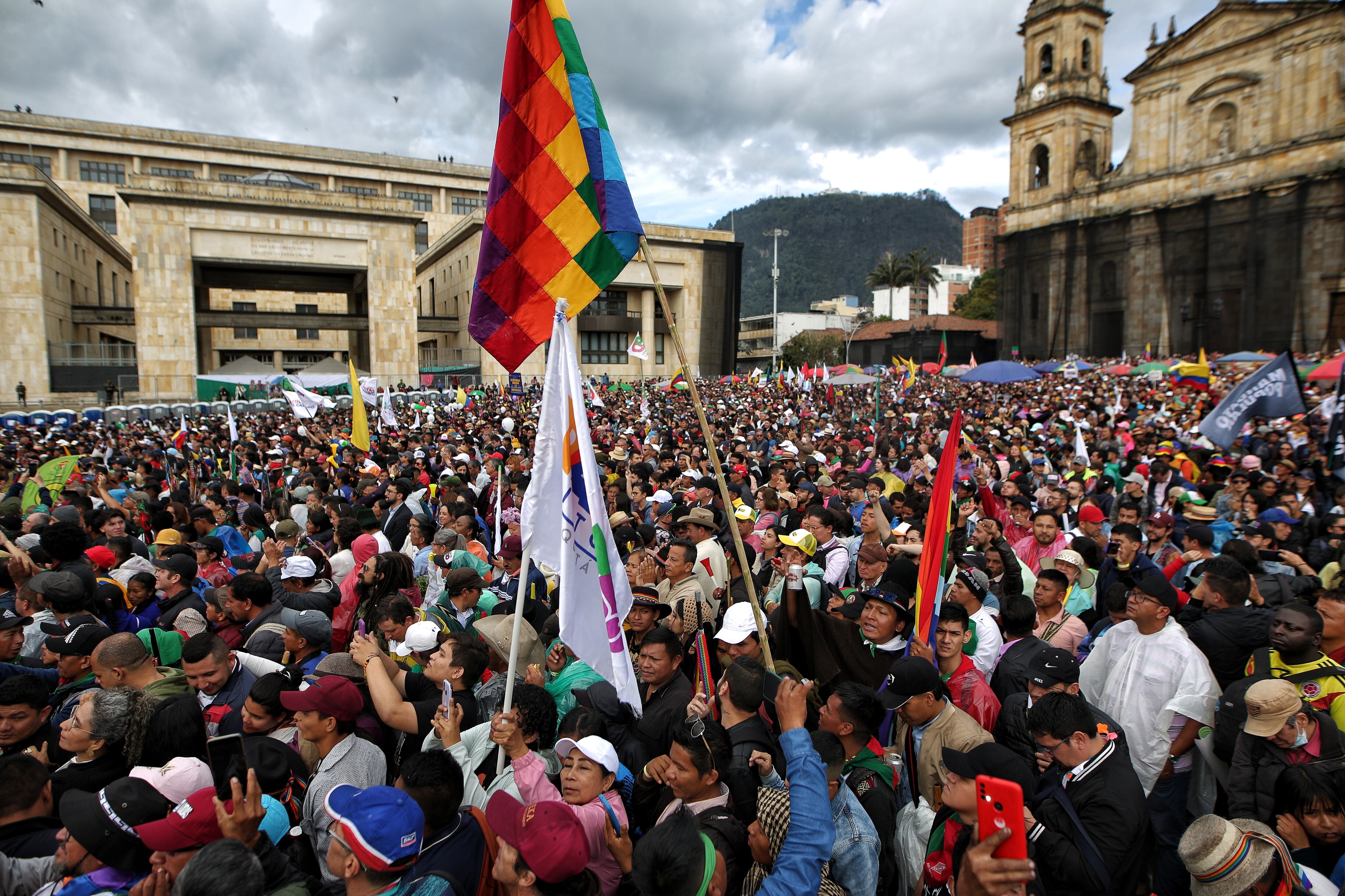 Presidente Gustavo Petro en la plaza de Bolívar