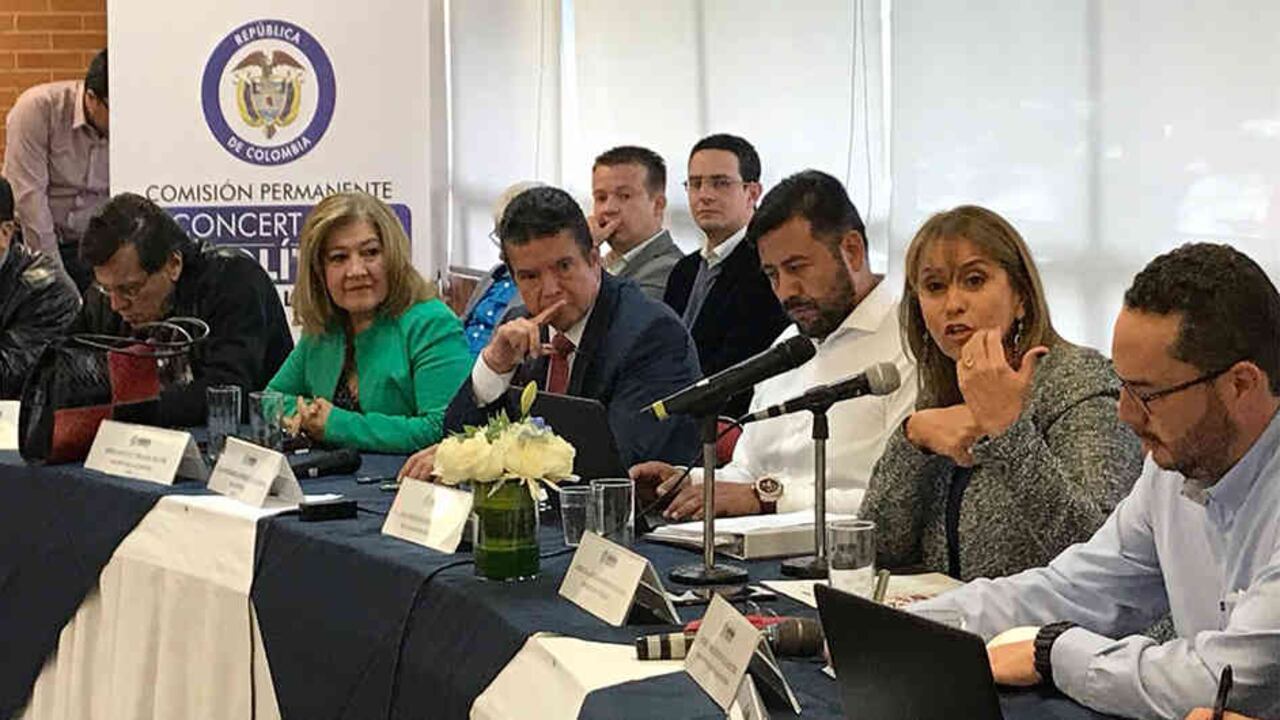 La reunión entre sindicatos, empresarios y Ministerio del Trabajo.