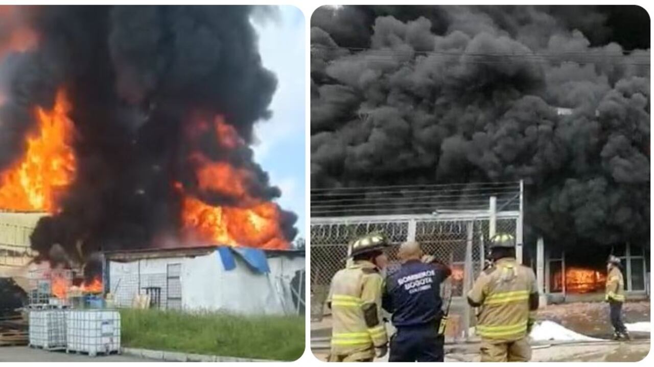 El incendio se presentó en una bodega de colchones en la salida por la calle 80