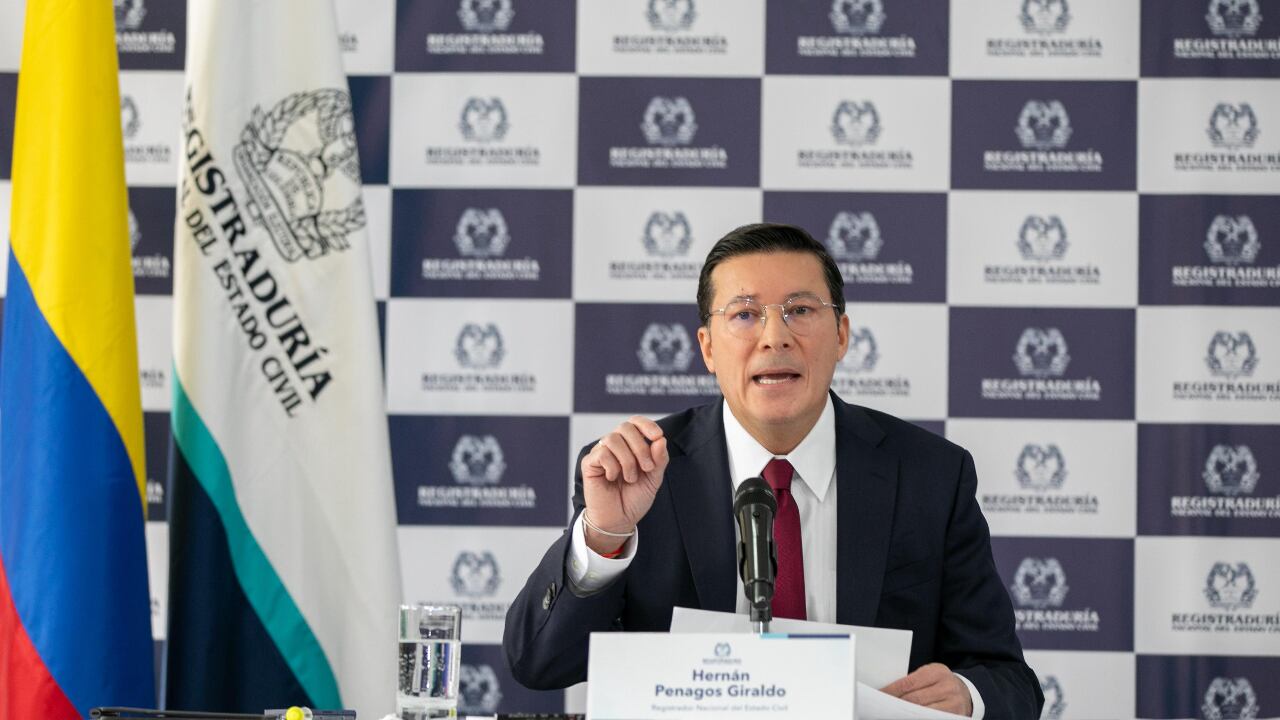 Hernán Penagos, registrador nacional del Estado Civil, este 17 de junio de 2025, en Bogotá