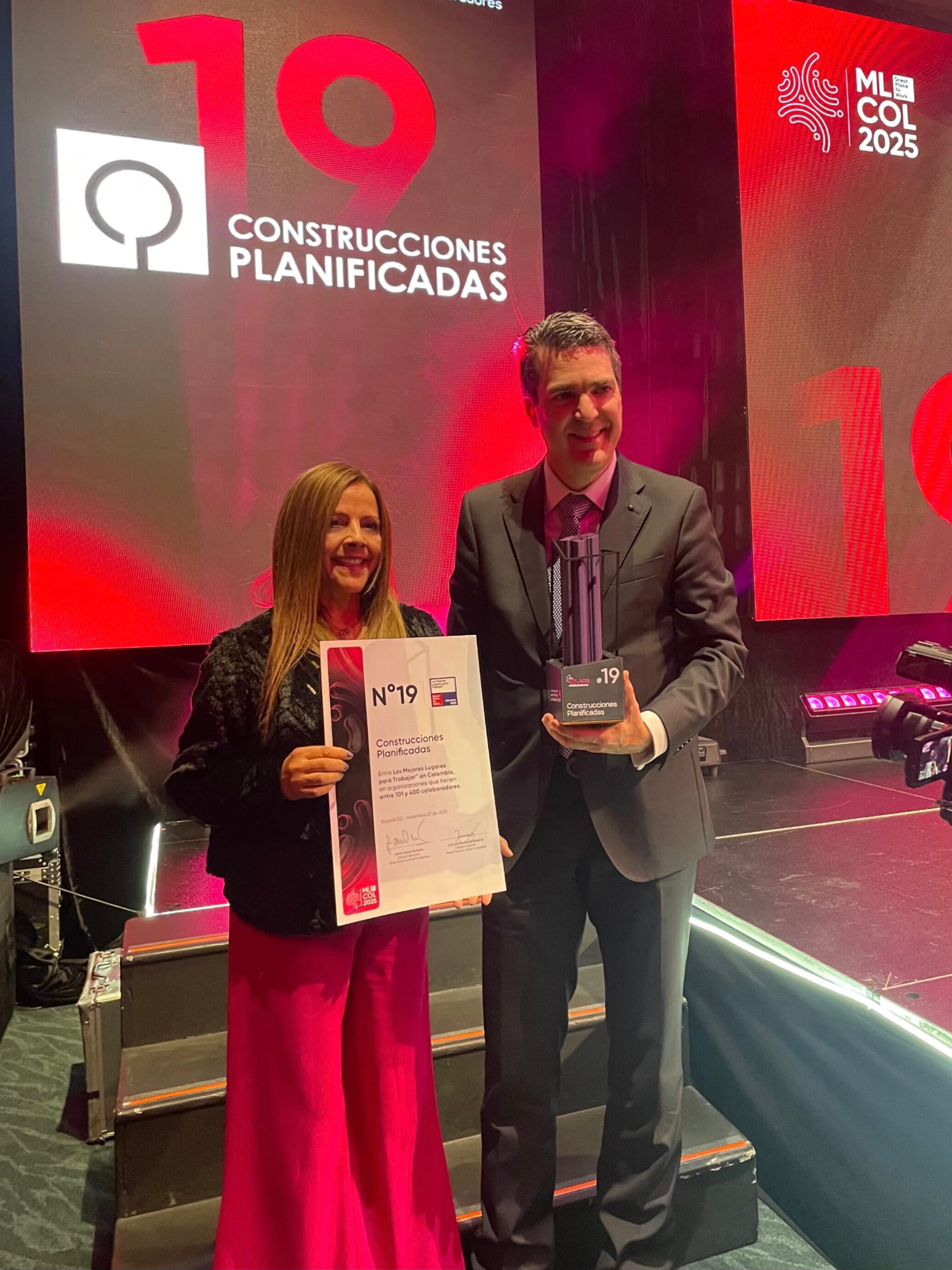 Construcciones Planificadas fue reconocida por Great Place to Work Institute como uno de los mejores lugares para trabajar en Colombia 2025.