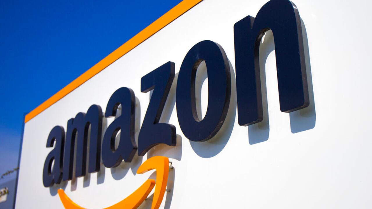 FILE - In this Thursday April 16, 2020 file photo, The Amazon logo is seen in Douai, northern France. Amazon is suing the attorney general of New York in a bid to stop her from suing the company over its coronavirus safety protocols and the firing of one of its outspoken workers, Friday, Feb. 12, 2021. (AP Photo/Michel Spingler, File)