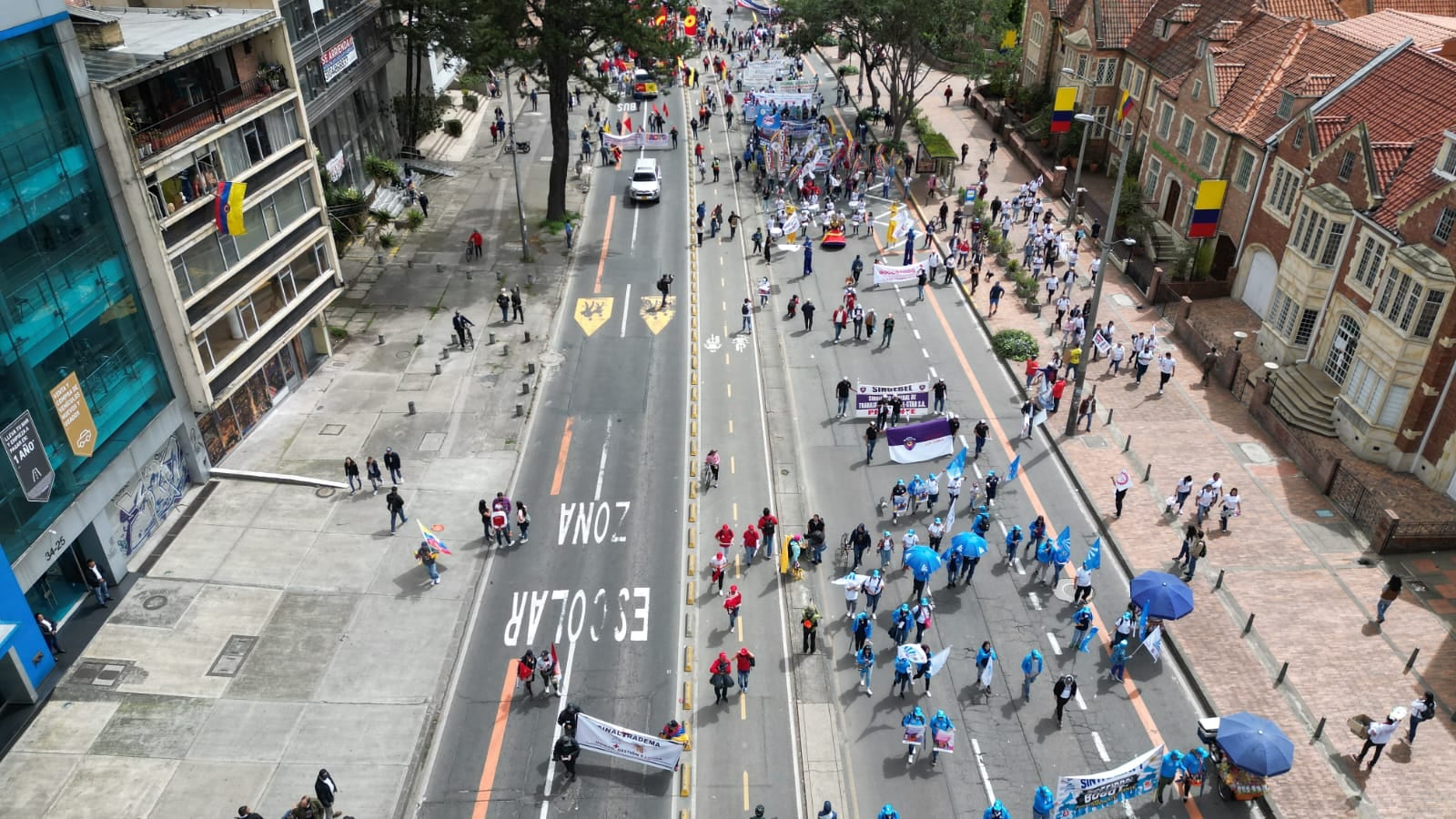 Centrales obreras imágenes con drone