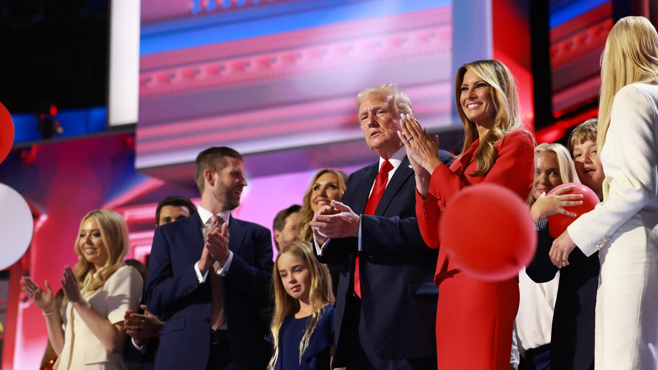 Donald Trump junto a su familia en la Convención Nacional Republicana.