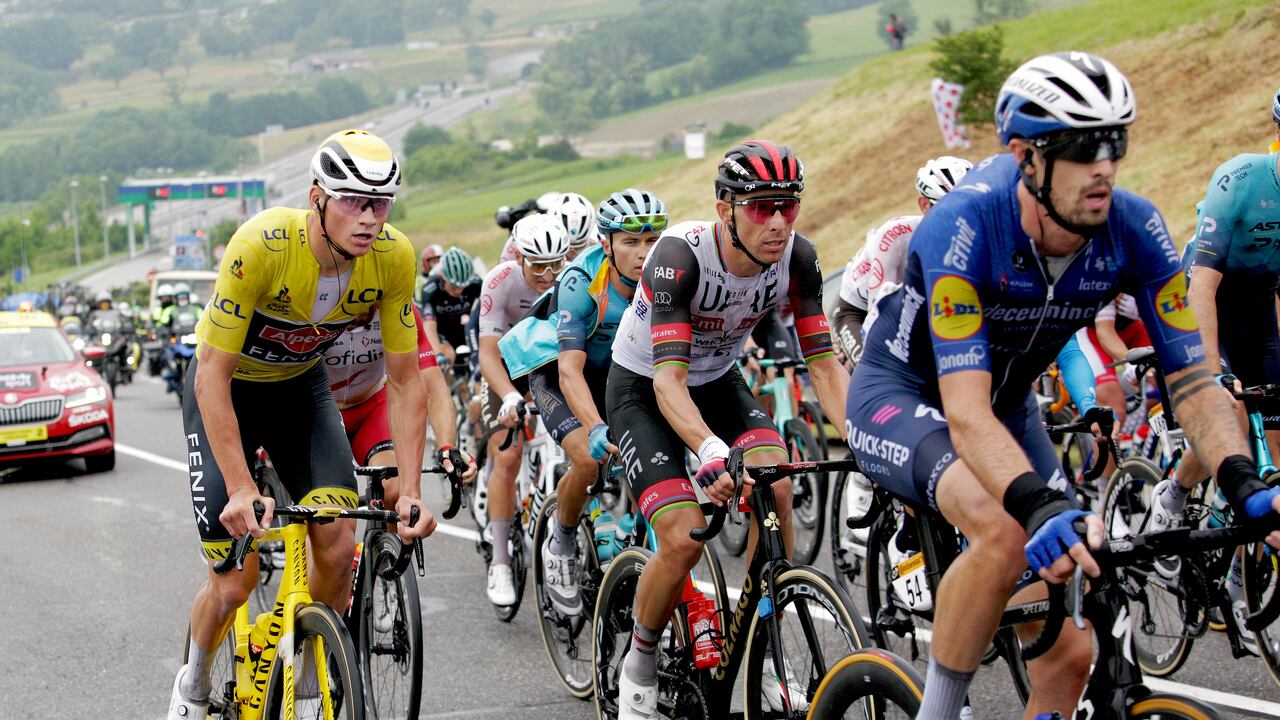 El líder Mathieu Van Der Poel del Alpecin Fenix en la octava etapa